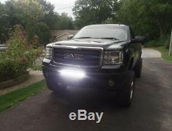 100W 20 LED Light Bar with Lower Bumper Bracket, Wiring For GMC 1500, 2500/3500HD
