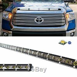 108W 36 LED Light Bar with Hood Scoop Bulge Mounting Wiring For 14+ Toyota Tundra