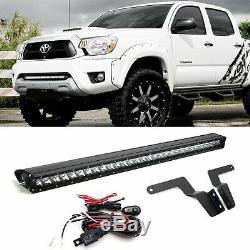 150W 30 LED Light Bar with Lower Bumper Brackets, Wirings For 05-15 Toyota Tacoma