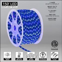 150ft Heavy Duty LED Rope Light Kits Cuttable Indoor Outdoor 120V withAccessories