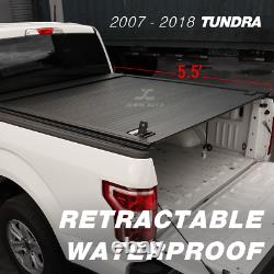2007-2020 Tundra Tonneau Cover Aluminum Retractable Waterproof 5.5ft Bed + LED
