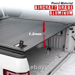 2009-2018 Ram 1500/2500 5.8/5.7ft Aluminum Retractable Roll-Up Tonneau Bed + LED