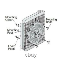 30 Row Black Aluminum Transmission Oil Cooler 3/8 Hose 9 Inch Electric Fan Kit