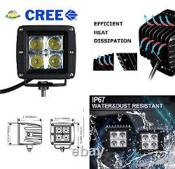 40W CREE LED Pod Lights withA-Pillar Bracket/Wiring For 19-up Chevy Silverado 1500