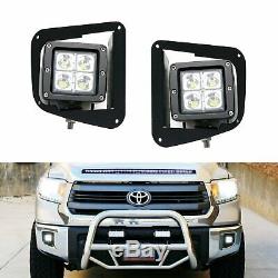 40W CREE LED Pods with Foglight Location Mounting Brackets For 14-up Toyota Tundra