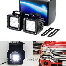 40W CREE LED Pods with Foglight Opening Brackets, Wiring For 03-06 GMC Sierra 1500