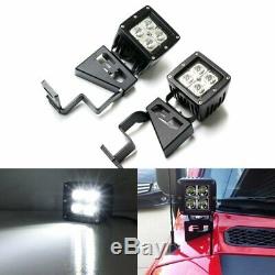 40W CREE LED Pods with Front Cowl Mounting Brackets For 2007-14 Toyota FJ Cruiser