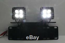 40W CREE LED Pods with License Plate Bracket, Wirings For Truck Jeep ATV 4WD 4x4