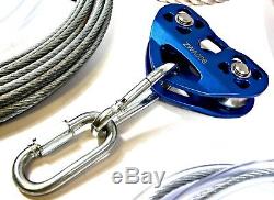 50 mtr Commercial Zip Line Complete Kit Galv Steel Wire 8.0mm Dia Heavy duty