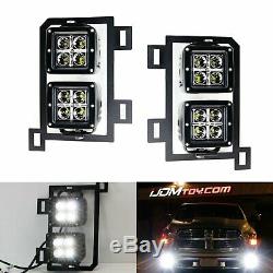 80W Dual LED Pods with Foglight Location Bracket, Wirings For 13-18 Dodge RAM 1500