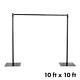 Black 10 X 10 Ft Photo Backdrop Heavy Duty Stand Kit With Weighted Steel Base