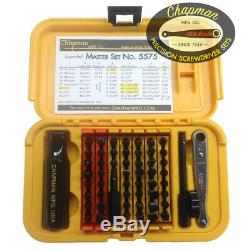 Chapman MFG Master Kit 5575 American Made 64 Part Screwdriver Set Mini Ratchet