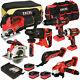 Excel 18v 7 Piece Power Tool Kit With 3 X 5.0ah Batteries Charger & Bag Exl5046