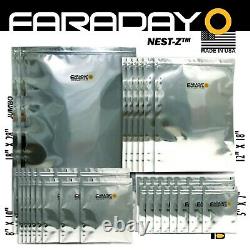 Faraday Cage EMP Bags, 7.0mil Heavy Duty, 40pc Kit BULK LOT X-LARGE. TESTED