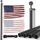 Flag Pole Kit For Outdoors 18ft Heavy Duty Tough Us Steel Flag Poles For