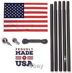 Flag Pole Kit for Outdoors 18FT Heavy Duty Tough US Steel Flag Poles for