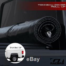 For 2014-2018 Chevy Silverado Crew Cab 5.8 Ft Bed Lock & Roll Soft Tonneau Cover