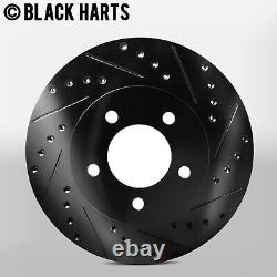 Full Kit Black Drilled/Slotted Brake Rotors + Heavy Duty Pads BHCC. 65094.04