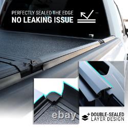 Hard Quad Fold Tonneau Cover For 2009-2021 F-150 5.5ft Bed Waterproof Aluminum