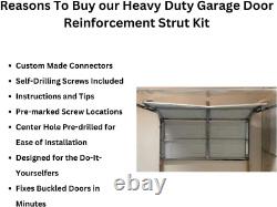 Heavy Duty Garage Door Support Reinforcement Strut Kit (16FT Garage Door)