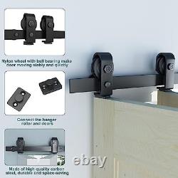 JUBEST 36 Bi-Folding Sliding Barn Door Hardware Track Kit Heavy Duty Top Mou