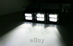 Mega Triple-Light 144W LED Fog Lights withMount Bracket/Wiring For 17+ Ford Raptor