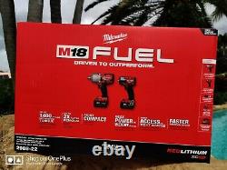 Milwaukee 2988-22 M18 FUEL 1/2 & 3/8 Dr Impact Wrench Kit NEW
