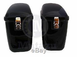 Mutazu Universal LW Hard Bags Motorcycle Saddlebags with Heavy Duty Mounting Kit