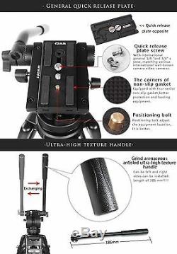 Professional Heavy Duty DV Video Camera Tripod Fluid-Pan Head Kit 1800MM 72 Inch