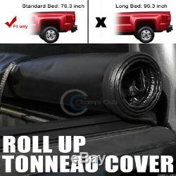 Roll-up Soft Vinyl Tonneau Cover Fits 09-18 Dodge Ram 6.4 Ft 76.8 Truck Bed