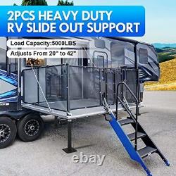 Tnyeobae Toy Hauler Patio Supports Kit Heavy Duty RV 20-42, Silver, Black