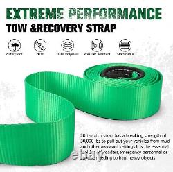 Tow Strap Recovery Kit, 3 x 20ft 30,000 lbs Heavy Duty Snatch Strap+Shackles