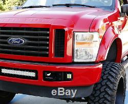 White 24W LED Pods with Foglight Bracket/Wirings For 08-10 Ford F250 F350 F450 SD