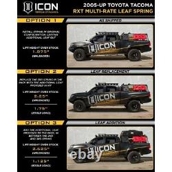 Icon Multi-rate Rxt Leaf Spring Kit Suspension Arrière Pour Toyota Tacoma 2005-2021
