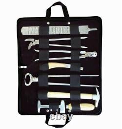 Kit d'outils de maréchal-ferrant professionnel pour les soins des chevaux lourds avec pince coupe-ongles.